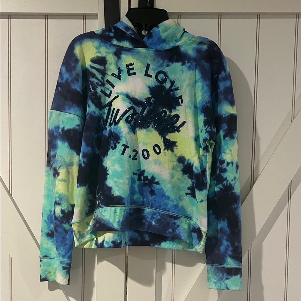 Justice Blue and Purple Tie-Dye Hoodie